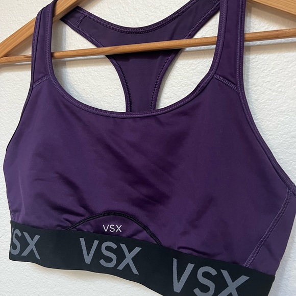 Purple VSX Sport Victoria’s Secret Player Sports Bra Sz LG Active Athletic - Picture 2 of 5